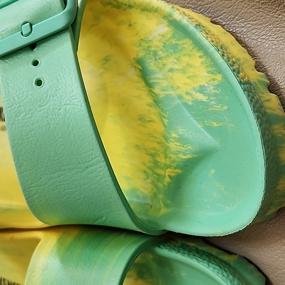 Birkenstock Womens Arizons Tye-dye Yellow/Green Sandals Size 9 Preowned - Picture 3 of 10